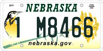 NE license plate 1M8466