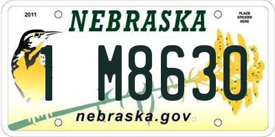 NE license plate 1M8630