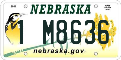 NE license plate 1M8636