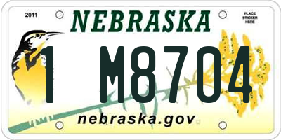 NE license plate 1M8704