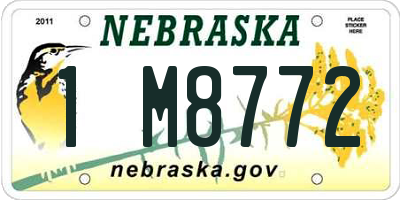 NE license plate 1M8772