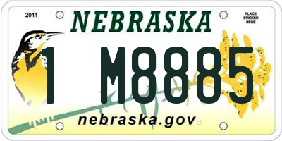 NE license plate 1M8885