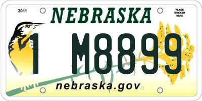 NE license plate 1M8899