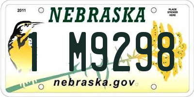 NE license plate 1M9298