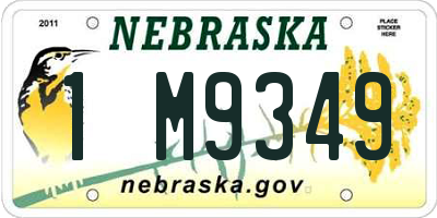 NE license plate 1M9349