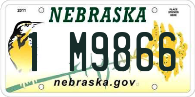 NE license plate 1M9866