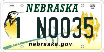 NE license plate 1N0035