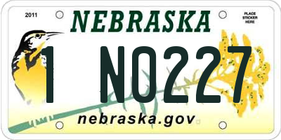 NE license plate 1N0227