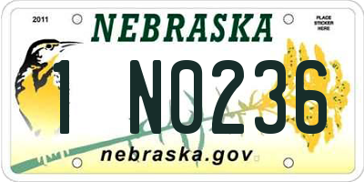 NE license plate 1N0236