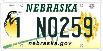 NE license plate 1N0259