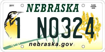NE license plate 1N0324