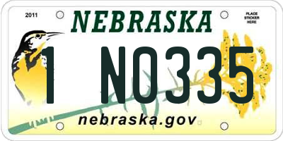 NE license plate 1N0335