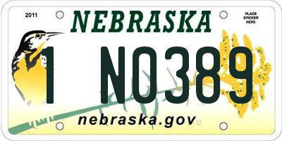 NE license plate 1N0389