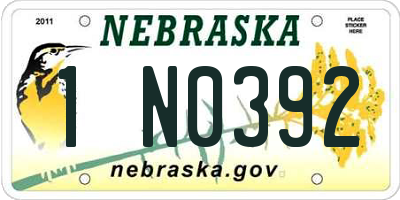 NE license plate 1N0392