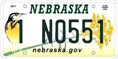 NE license plate 1N0551