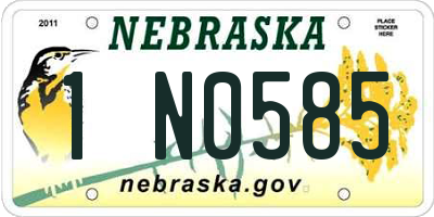 NE license plate 1N0585