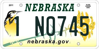 NE license plate 1N0745