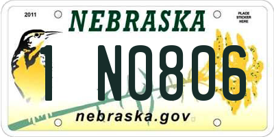 NE license plate 1N0806