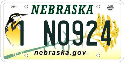 NE license plate 1N0924