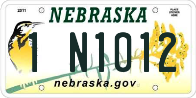 NE license plate 1N1012