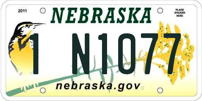 NE license plate 1N1077