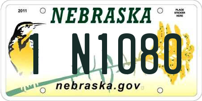 NE license plate 1N1080
