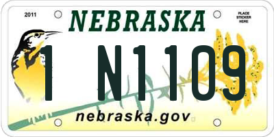 NE license plate 1N1109