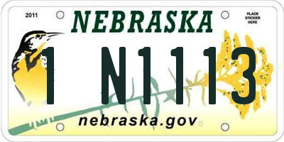 NE license plate 1N1113