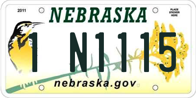 NE license plate 1N1115