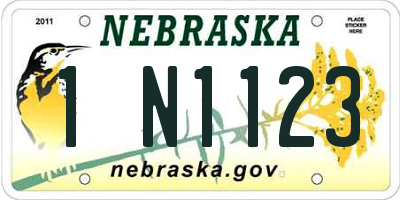 NE license plate 1N1123