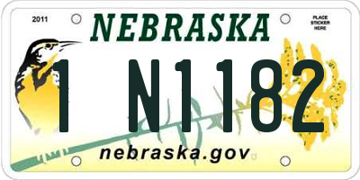 NE license plate 1N1182