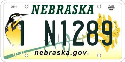 NE license plate 1N1289
