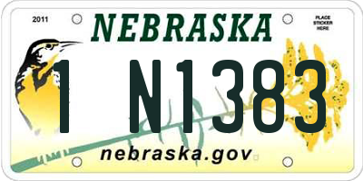 NE license plate 1N1383