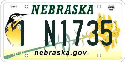 NE license plate 1N1735