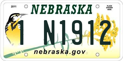 NE license plate 1N1912