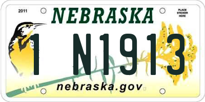 NE license plate 1N1913