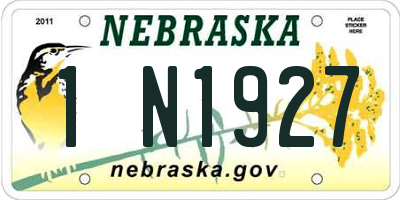 NE license plate 1N1927