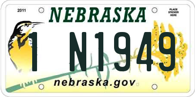 NE license plate 1N1949