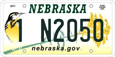 NE license plate 1N2050