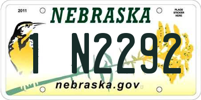 NE license plate 1N2292