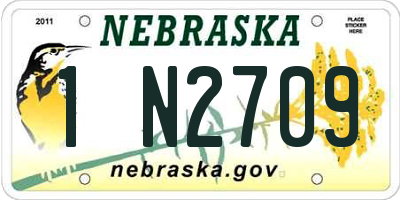 NE license plate 1N2709