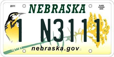 NE license plate 1N3111