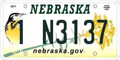 NE license plate 1N3137