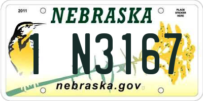 NE license plate 1N3167