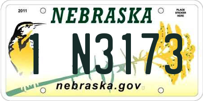 NE license plate 1N3173