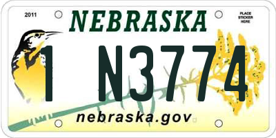 NE license plate 1N3774