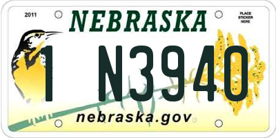 NE license plate 1N3940