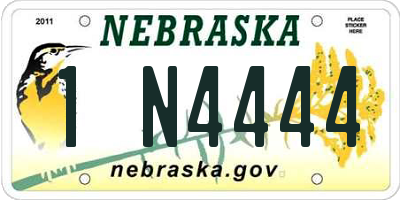 NE license plate 1N4444