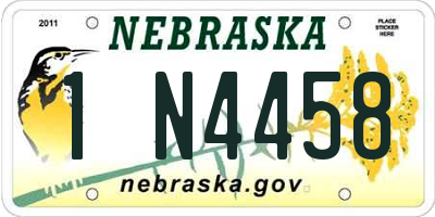 NE license plate 1N4458