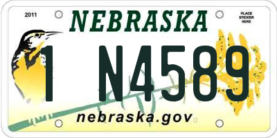 NE license plate 1N4589